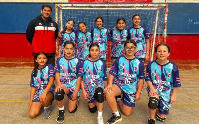 Celebración y balonmano en la Liga de Iniciación en San Javier